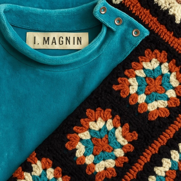 VTG I. Magnin, Truly a Piece 70βs Americana,Softest Velour,Jumpsuit,EUC,Size S - Picture 6 of 15